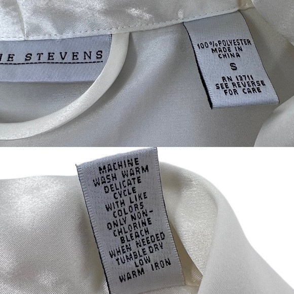 Valerie Stevens White Satin Kimono Sleeves Short Robe Size S Lace Trim Silky - Picture 11 of 14